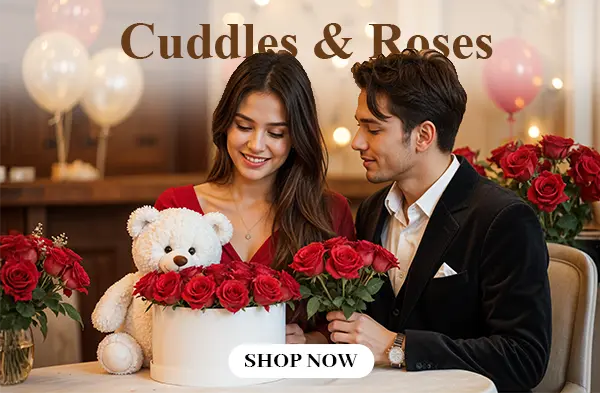 Roses & Teddy Delivery for Valentine's Day